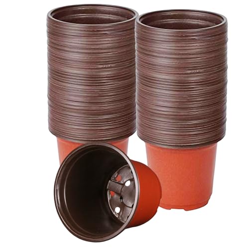 Aussaat Starter Töpfe | 100 Stück Blumentöpfe Mit Ablauflöchern - Multifunktionale Gemüsepflanzen Pflanzgefäße Für Gartenarbeit Und Umpflanzen Zubehör