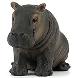 Funshowcase African Jungle Animals Baby Hippo Hippopotamus Calf Toy Figure Realistic Plastic Figurine Height 1.5