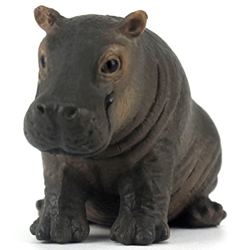 FUNSHOWCASE African Jungle Animals Toy Baby Hippos Hippopotamus Figure Realistic Plastic Figurine Playset