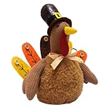 ELAYARD Peluche Dinde en Peluche Douce pour Thanksgiving Décoration de Table Automnale Accessoire Photo Ludique Présent Festif Dinde pour Fête des Récoltes Décoration Saisonnière