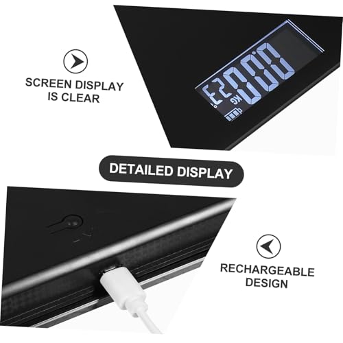 Báscula digital de peso corporal portátil de vidrio negro miniatura 6