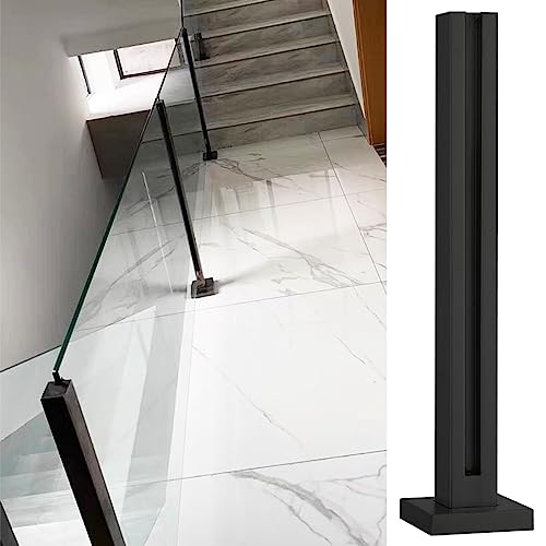 �K���X�肷�蒌�A �����K�i�̂��߂̐����`�̃K���X�肷��|�X�g�� 65-120cm 304 �X�e�����X�|(Black - End Post,H-100cm/39.4")