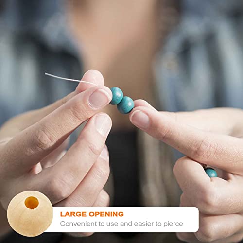 Mesybveo 400 Stück 10 mm Natürliche Runde Holzperlen, Perlen aus Lotusholz, Natürliche runde Holzperlen, Einfach zu fädelnde Schmuckarmbänder, Bastelarbeiten, dekorative Accessoires