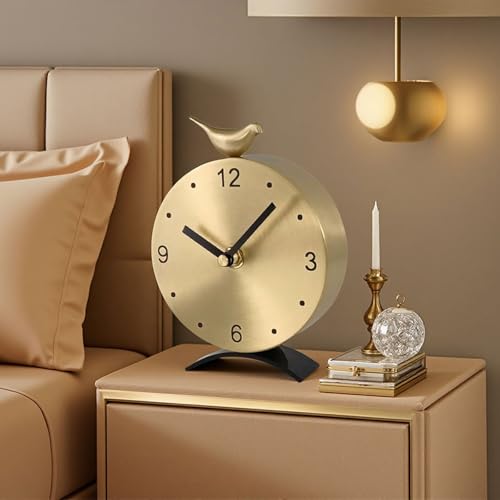WUrnschmidt Brass Creative Clock - Silent Non-Ticking Desk Clock, Elegant Home & Office Decorative Clock, Vintage Brass Table Clock, Gift Idea for Housewarming & Birthday by WUrnschmidt - Used condition - Image 6