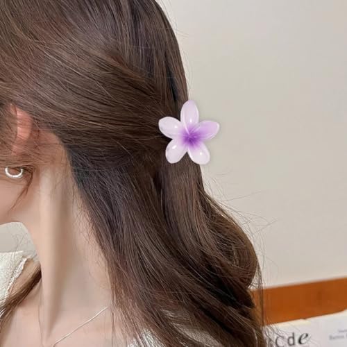 Image of Cerrito 12 Pcs Flower Hair Claw Clips - Hawaiian Plumeria, NonSlip Clutchers for Hair, Strong Hold Hair Accessories For Thick or Thin Hair, Beach, Everyday Use (Small, Multicolor)