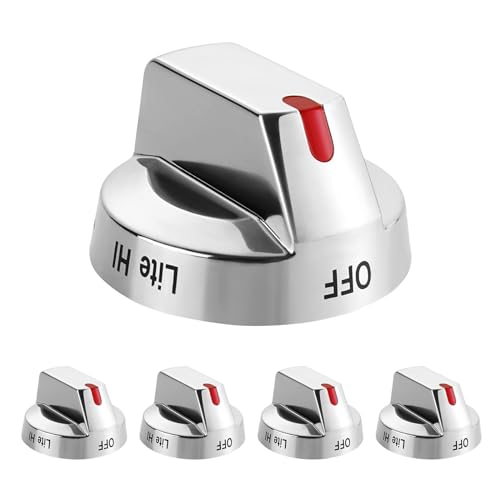 Stove Knob Replacement, Upgraded DG94-03500A/Z Replacements, Compatible with Samsung Kitchen Gas Range Stove, Oven Top Burner Control Dial Knobs, NX60T8111SS, NX60T8711SS/AA, 5 Pack