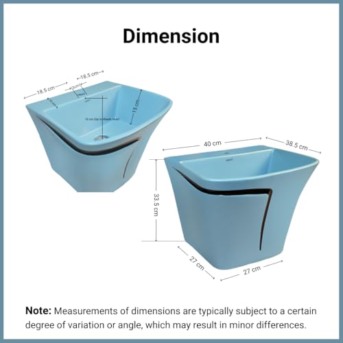 Image of Wall Mounted Wash Basin for Bathroom | Wall Hung Wash Basin /Sink (15.35 x 16.14 x 13 Inch, SFKOP - 212)