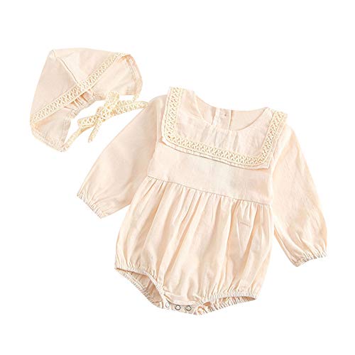 Lace romper hat set jumpsuit headband set infant newborn baby clo…