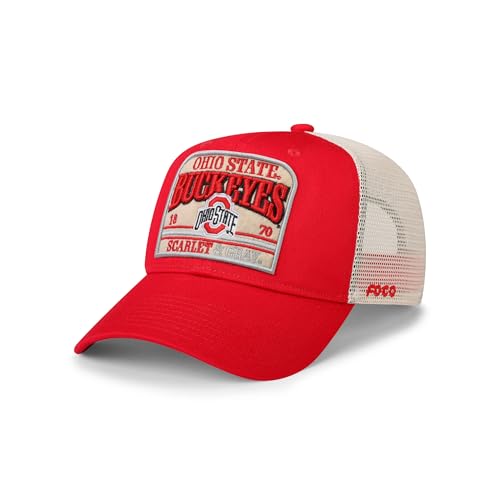FOCO Ohio State Buckeyes NCAA Truckstop Patch Trucker RF Cap - Red miniatura 1