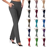 Today 2025 amaon/Outlet Work Pants for Women 2025 Plus Size High Waist Stretch Soft Comfy Athletic Workout Yoga Pants Dress Pant Fashion Casual Business Trousers with Pockets