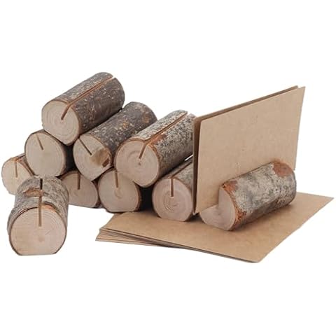 10PCS Rustic Wooden Place Card Holders Cover