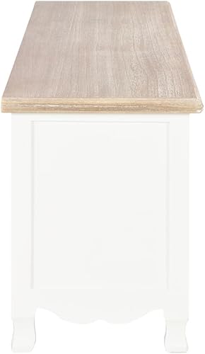 Miniatura 4 de FurturHome Armario de TV con 2 compartimentos  Soporte de TV de madera con 2 armarios con puertas  Mesa de TV moderna de madera para sala de estar