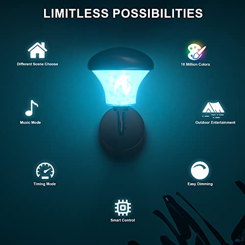 2 Pack Smart Outdoor Wall Lights, Led Porch Lights With App Control, 16 Million Colors Changing Rgbw Wall Sconce Light, 6500K Cold Warm Led Wall Lantern, Bluetooth Outdoor Ambiance Ceiling Lights #TOP1