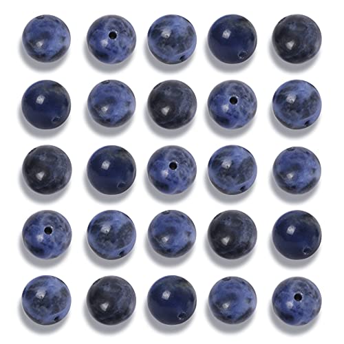 100 piedras sueltas redondas lisas naturales de 6 mm para hacer joyas con cordón elástico de cristal