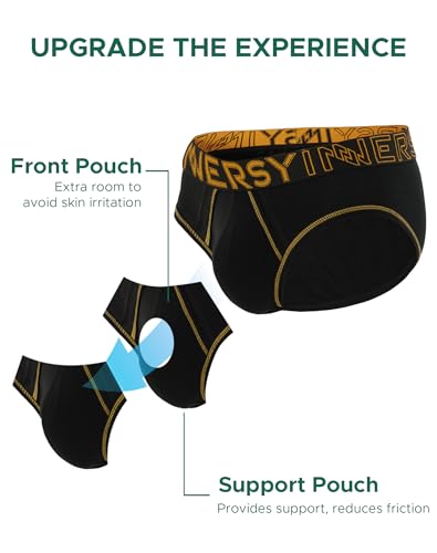 INNERSY Men's Cotton Briefs with Support Pouch Moisture-Wicking Sexy Underwear 4 Pack2