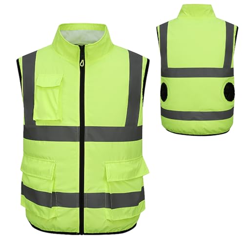 Summer cooling air-conditioning jacket with 5V fan, outdoor high temperature cooling overalls, night reflective