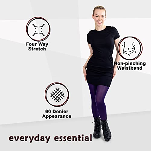 Image of Silky Toes Women's 60D Soft Opaque Tights 1-2 Pairs -Black White And Colored Stockings for Women