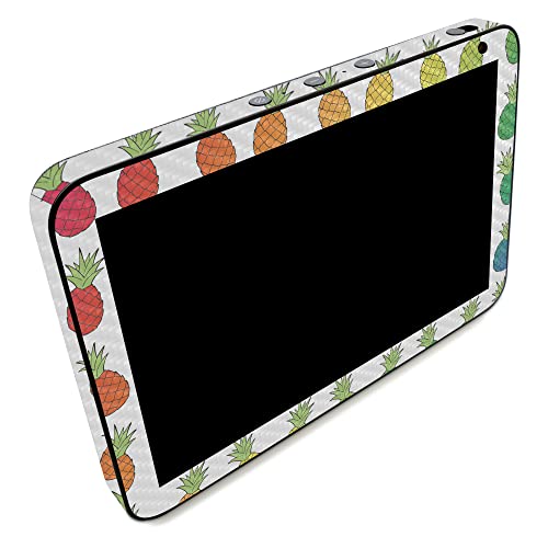 Image of MightySkins Carbon Fiber Skin Compatible with Amazon Echo Show 8 (Gen 2) - Rainbow Pineapples | Protective, Durable Textured Carbon Fiber Finish | Easy to Apply