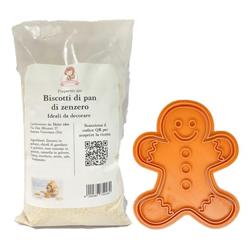 Preparato per biscotti di Pan di Zenzero natalizi con tagliabiscotto incluso - 500g