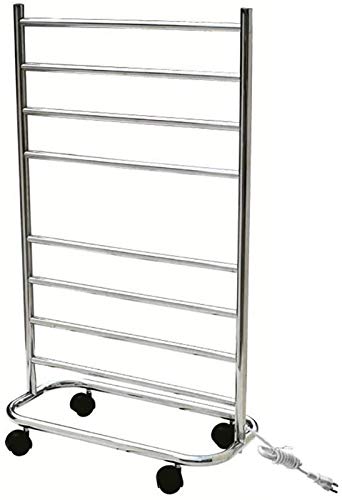 Calentador de Toallas eléctrico de Suelo para baño, toallero calefaccionado enchufable, riel Calefactor de Toallas de bajo Consumo, 8 Barras, toallero de Tela para Pared, tendedero con un he