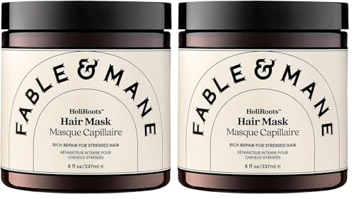 Fable &amp; Mane Deep Moisture Repairing Hair Mask, For Frizzy, Dry, Damaged Hair. Treatment Repairs and Softens with Shea Butter and Coconut (Pack of 2)
