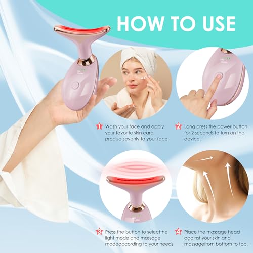 Image of Facial Massager Red-Light-Therapy-for-Face and Neck, Face ๐ฒ culpting Wand with 7 Color - Birthday, Christmas, Mothers Day, Valentines Day Gifts for Her Women Mom Best Friend Wife Teacher (Rose Gold)
