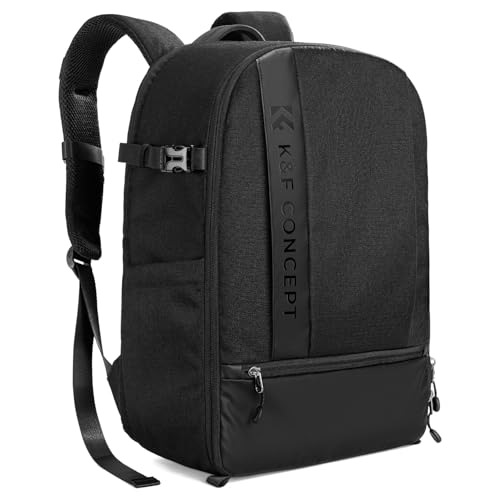 K&F Concept カメラリュック 一眼レフ カメラバッグ 防水 大容量 三脚 15.6インチpc収納可 レインカバー付 多機能 夜行安全保護 バックパック メーカー直営店