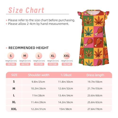 Flutter Sleeve Nightgown Pajama Gown Turkey Leg And Leaf Pattern Easy Pull-On Sleepwear Nightdress3