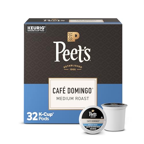 Image of Peet's Coffee, Medium Roast Single Serve Coffee Pods, 100% Arabica Coffee - Cafe Domingo 32 Count (1 Box of 32 Pods)