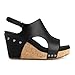 PARTY Womens Wedge Sandals With Strap for Dressy Ladies Sandals Casual 3 Inch Wedge Black