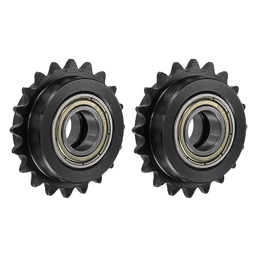 Tendeur de chaîne pas 1/4 pignon 20 dents acier C45 alésage 12mm roulement