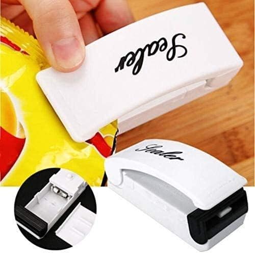 FANPING Bag Sealer Household Automatic Vacuum sealer Mini heat sealing machine Capper Food fresh Saver bag clips Plastic Bags Sealing Tools for Plastic Bags Food Storage (Color : White)