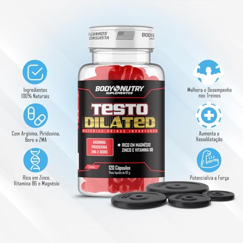 Kit 2x Dilated 120 cápsulas com Vitaminas e Minerais, Boro, Arginina, Magnésio, e Vitamina B6