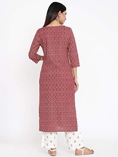 Image of Hisham Womens Rayon Printed Straight Kurta Palazzo Set