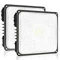 HYPERLITE 100W Canopy LED Lights: 14000LM 2-Pack IP65 Commercial Gas Station Lighting - Square Aluminum Industrial Heat Dissipation for Parking Garage Carport