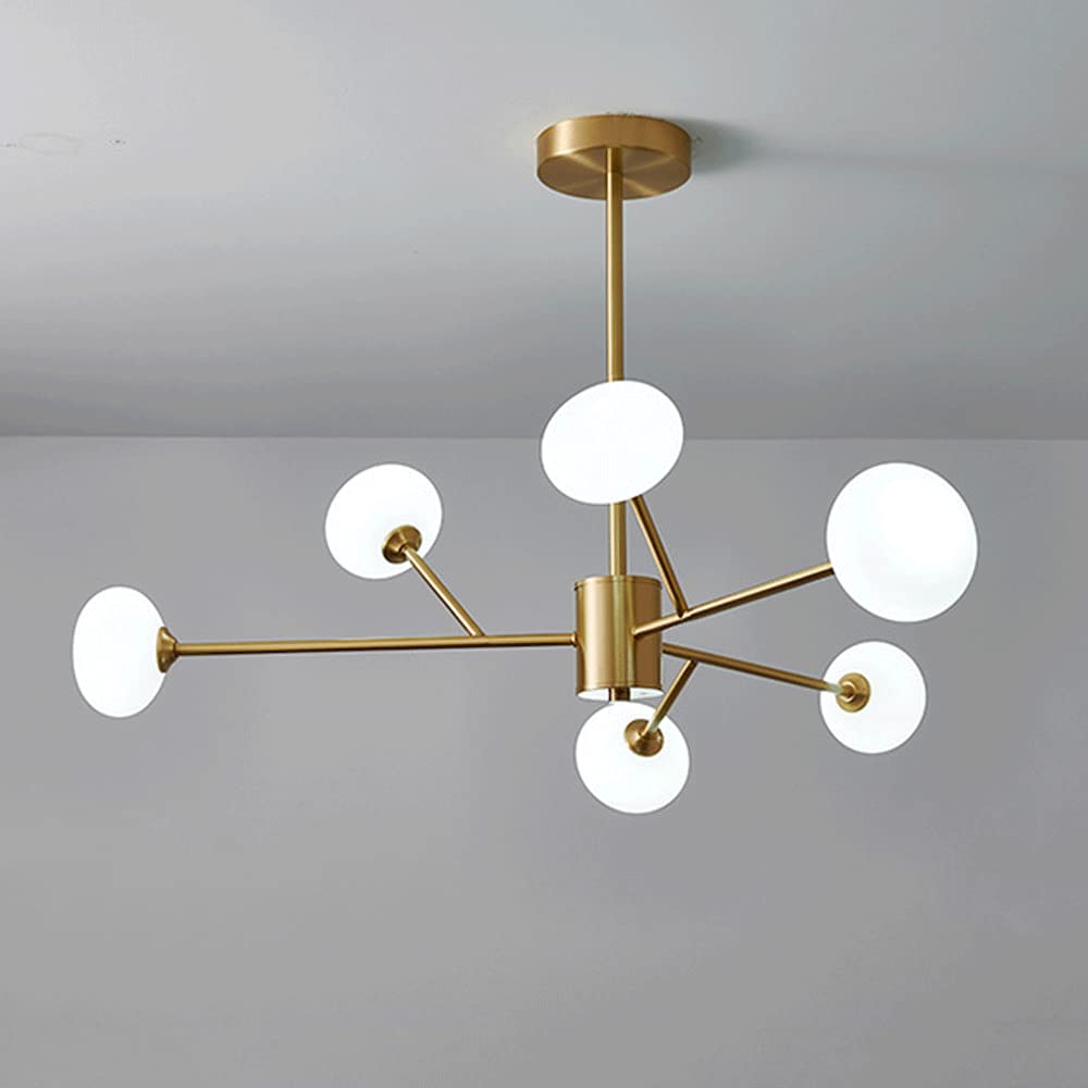 SYAXVOM Light Luxury Brass Chandelier Ceiling Decorative Lighting Pendant Fixtures, Living Room Bedroom Dining Hanging Chandeliers, G9 Base, Height Adjustable
