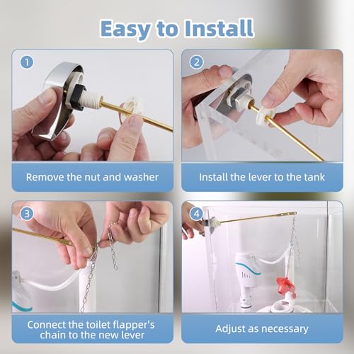 Image of Hibbent Toilet Handle Replacement Compatible with TOTOTHU004-CP Trip Lvr for ST701, CST854, CST884,Side Mount Toilet Flush Handle, Flush Tank Lever, Chrome