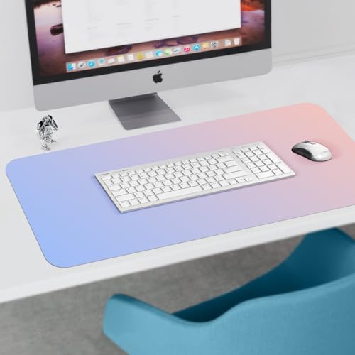 Tapis De Bureau Cuir PU 80x40 Cm - Antidérapant, Imperméable, Multifonction