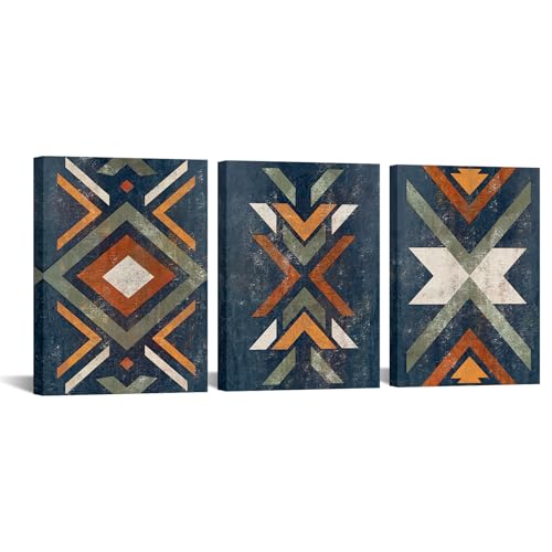 LevvArts Aztec Wall Decor Native American Navajo Tribal Painting Vintage