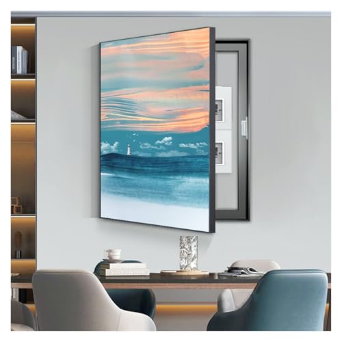 HSYFdy Electrical Panel Cover Decorative, Breaker Box Cover Decorative, Meter Box Decorative Painting, Wall Mounted Hide Fuse Box Cover Cabinet(F,50x60cm/20x24in)
