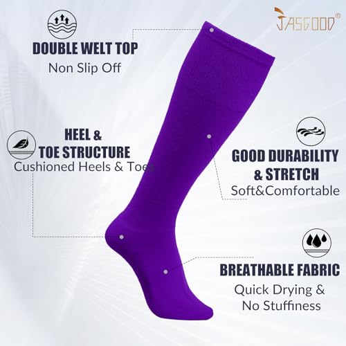 Image of JASGOOD 2 Pack Baseball Socks and Belt Combo Set Softball Socks and Belts Elastic Waist Belt for Youth and Adult Boys