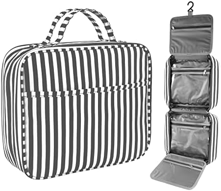 Cocopa Hanging Travel Toiletry Bag, Toiletry Bag for Women and Men, Water-resistant Travel Makeup Bag with Hanging Hook,Travel Toiletry Organizer for Shampoo, Accessories,Toiletries(Grey)