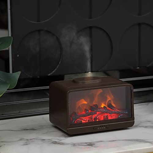 Leyoue Essential Oil Diffuser 300Ml Flame Fireplace Essential Oils Aromatherapy Diffuser Ultrasonic Original Cool Mist Humidifier Oil Diffuser Waterless Auto Off For Home Office Room,Spa. #TOP3