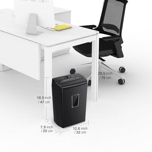 Bonsaii Home Office 10-Blatt Aktenvernichter, Kreuzschnitt Schredder für Papier und Kreditkarten, Sicherheitsstufe P4, Überhitzungsschutz und praktisches Griffdesign, 21L Abfallbehälter(C209-D)