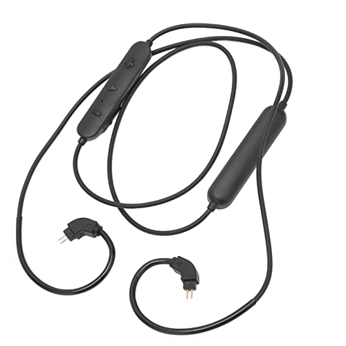 Headphones Bluetooth Adapter Cable, 2 Pin Rechargeable Replacement in Ear Earbuds Cable Adapter Cord with Mic and Volume Control