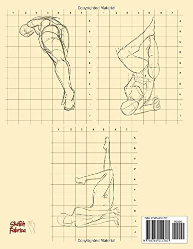 How to Draw Poses - Figure Drawing Sketchbook - How to Draw People: Draw Body - Drawing Poses - How to Draw The Human Figure - 25 Sketches with Grid Lines for Right-Handed - Image 2