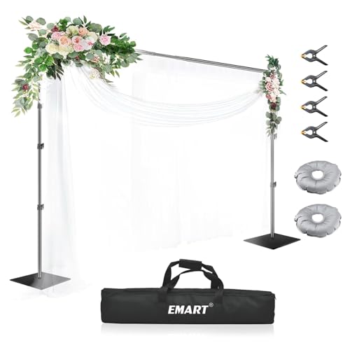 EMART Backdrop Stand, 6.4x10.5 ft Adjustable Photo Background Pipe and Drape Photography Kit with...
