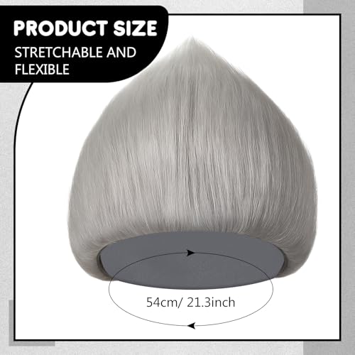 Image of Geyoga 1 Pcs Funny Wig Crazy Hair for Halloween Party,Grey