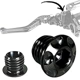 Fantic26 F26 Titan SL CNC Motorrad Custom Spiegel Verschluss Stopfen Gewinde Tuning Abdeckung Verschluss Stopfen (M10 x 1,25 Links Schwarz)