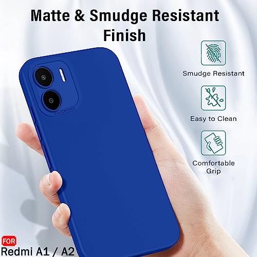 Image of TheGiftKart Liquid Silicon Back Cover Case for Mi Redmi A1 / A2 | Stylish Camera Protection Module | Micro-Fibre Lining Inside | Shockproof Back Cover Case for Mi Redmi A1 / A2 (Silicone, Blue)